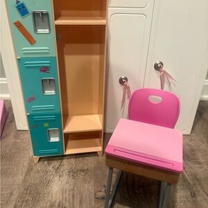 Pink and Blue Kids' Locker and Desk Set